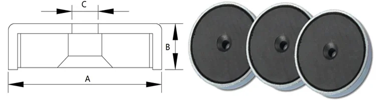 Ferrite pot magnet Countersunk hole D16mm 20mm 25mm 32mm 40mm 45mm 80mm D90mm Holding magnet
