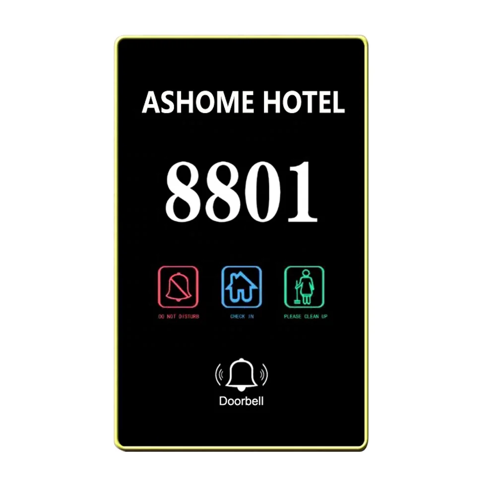 Custom Hotel LED Door Sign with Room Number, DND Switch & Wireless
