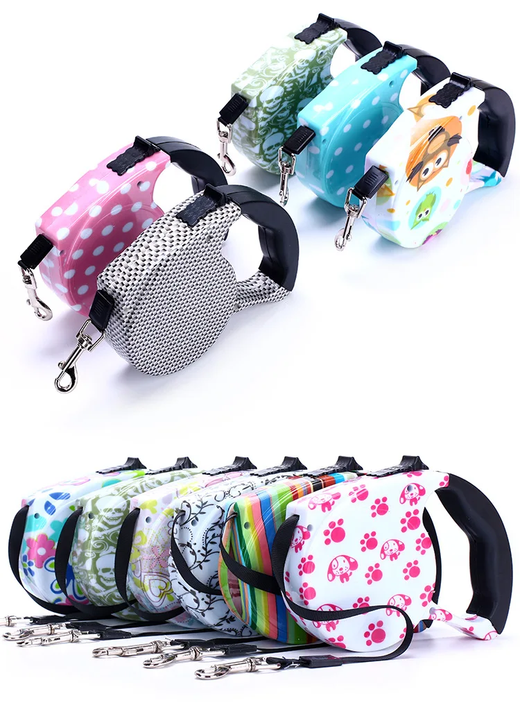 Wholesale More Design Adjustable Slip Luxury Nylon Rope Custom Print Logo Pet Retractable Dog Leash For Dog