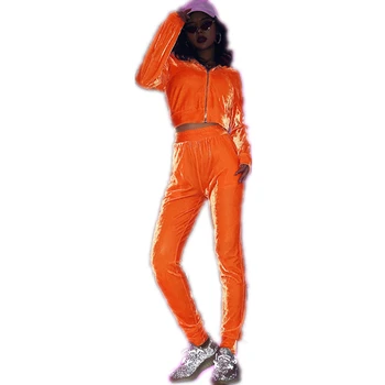 orange sweatsuit womens