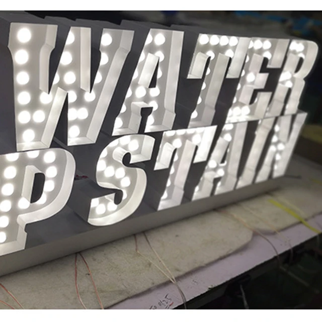 Liangtong Hot! custom vintage letters for decoration led big bulb marquee light 3d letters sign