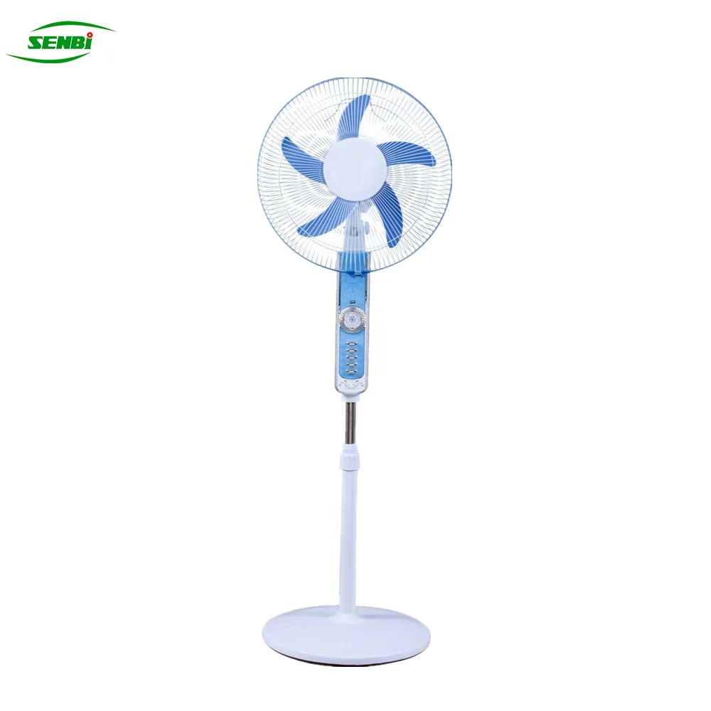 16inch 18 inch battery rechargeable standing fan ac dc led light