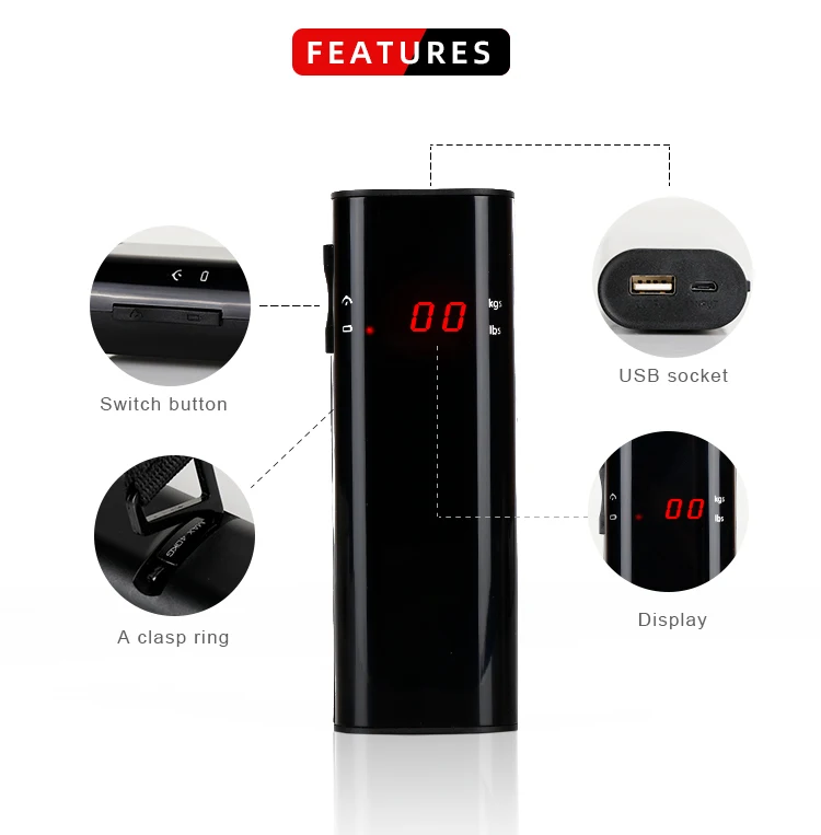 Factory Portable Multi-function Digital Luggage Scale Power Bank for 4000MA
