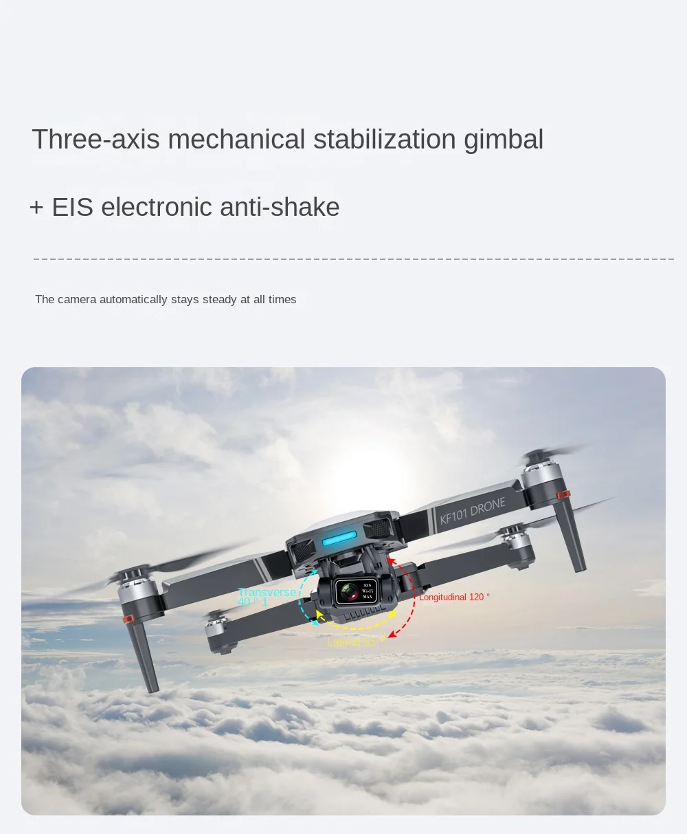 KF101 MAX 4K GPS Drone Camera Beginner Remote UAV EIS Three-Axis Gimbal ...
