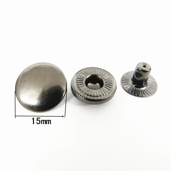 Custom Wholesale 24 15mm Round Gun Metal Four Parts Snap Rivet Button Spring Snap Button Buy
