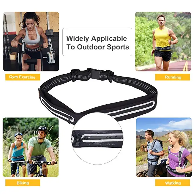 Hot sale Light fashion Running Pouch Belt, Reflective Runners Belt Waist Fanny Pack