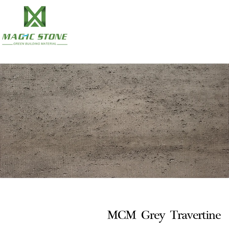 Light Weight  Light Grey Travertine Commercial High Building And Office Interior Fireproof Stone