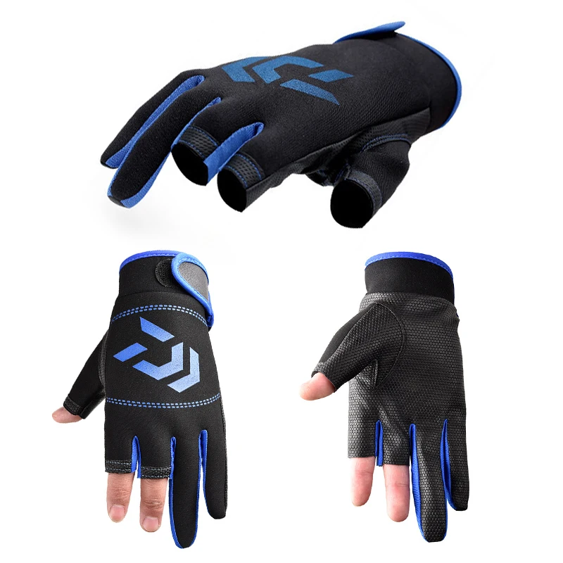Details about   Sport Non-Slip Sun Protection 3 Finger Cut Anti-Slip Fishing Gloves Breathable 