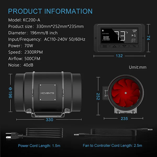 Duct Fan, 110 V, Plastic - detail 6