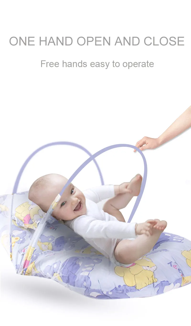 Wholesale Baby Bedding Set With Fabric Mesh Mosquito Netting And Pillow