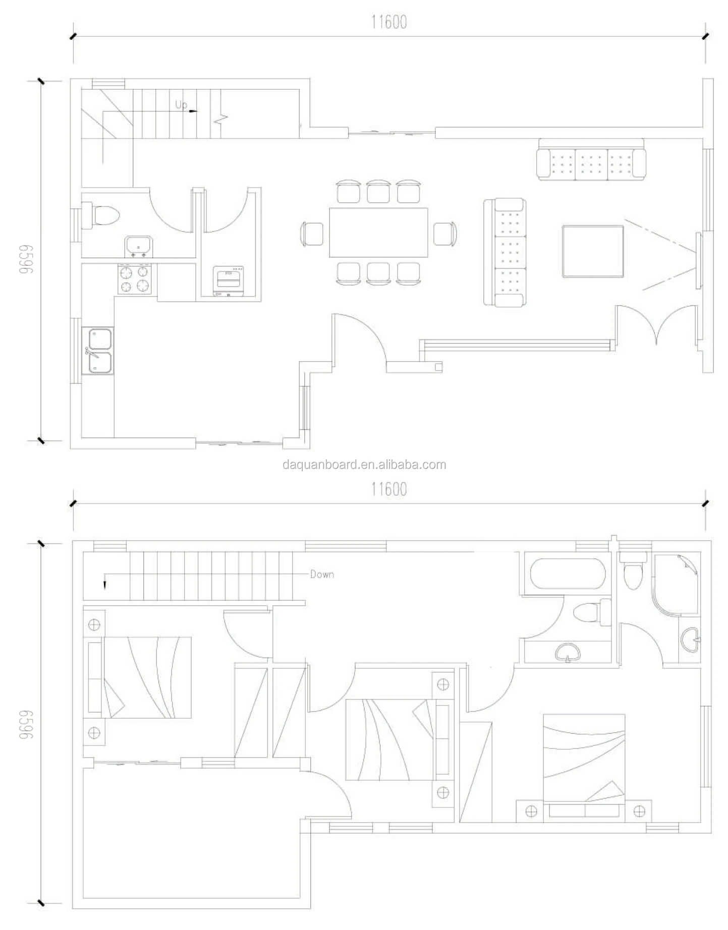 DQ206-163m2 floor plan