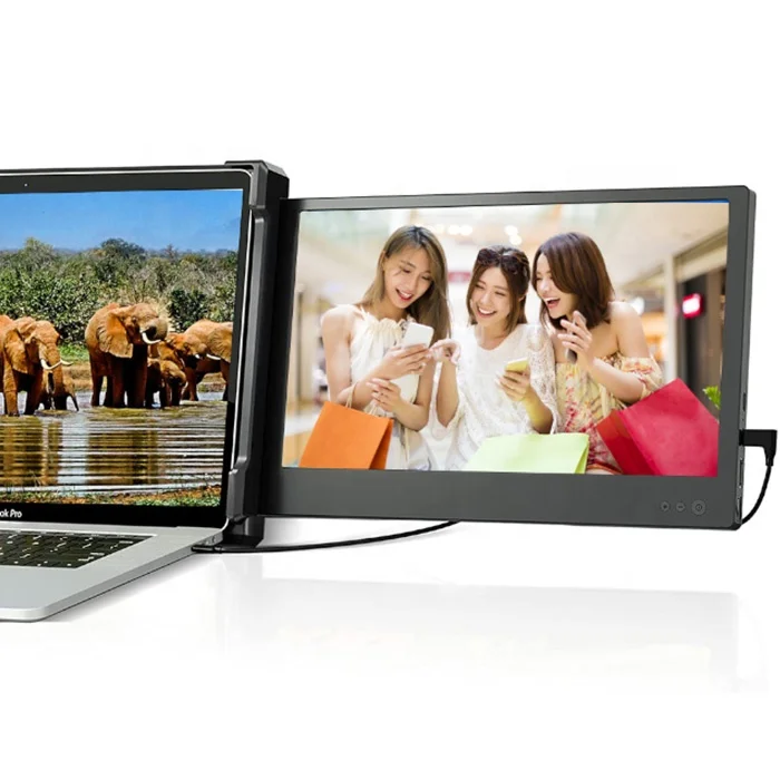 Side-by-side comparison of 1080p portable monitor sizes: 13.3