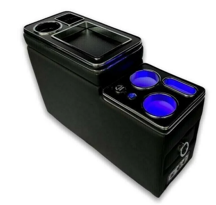 Multifunction Box Console M4 Multifunction Car Armrest Console Box with LED Light for Van ...