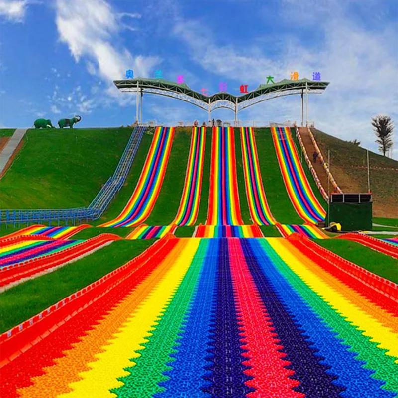 
Most Popular Amusement Equipment Rainbow Dry Snow Slide Plastic Slide For Sale 
