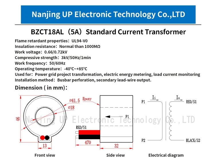 Energy Meter Current Transformer Ring Type Ct 05 Class Bzct18al 30a 50a