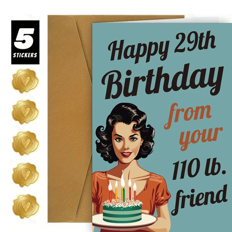 1pc,Fun Birthday Card For Your Best Friend,Happy 29th Birthday,From ...