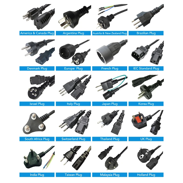 European Standard C13 Schuko To Iec Ac Power Cord C13 Extension Computer Power Cable 2prong