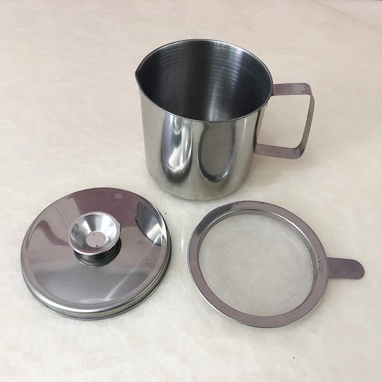 厨房机油滤网不锈钢放油杯油过滤器带盖锅