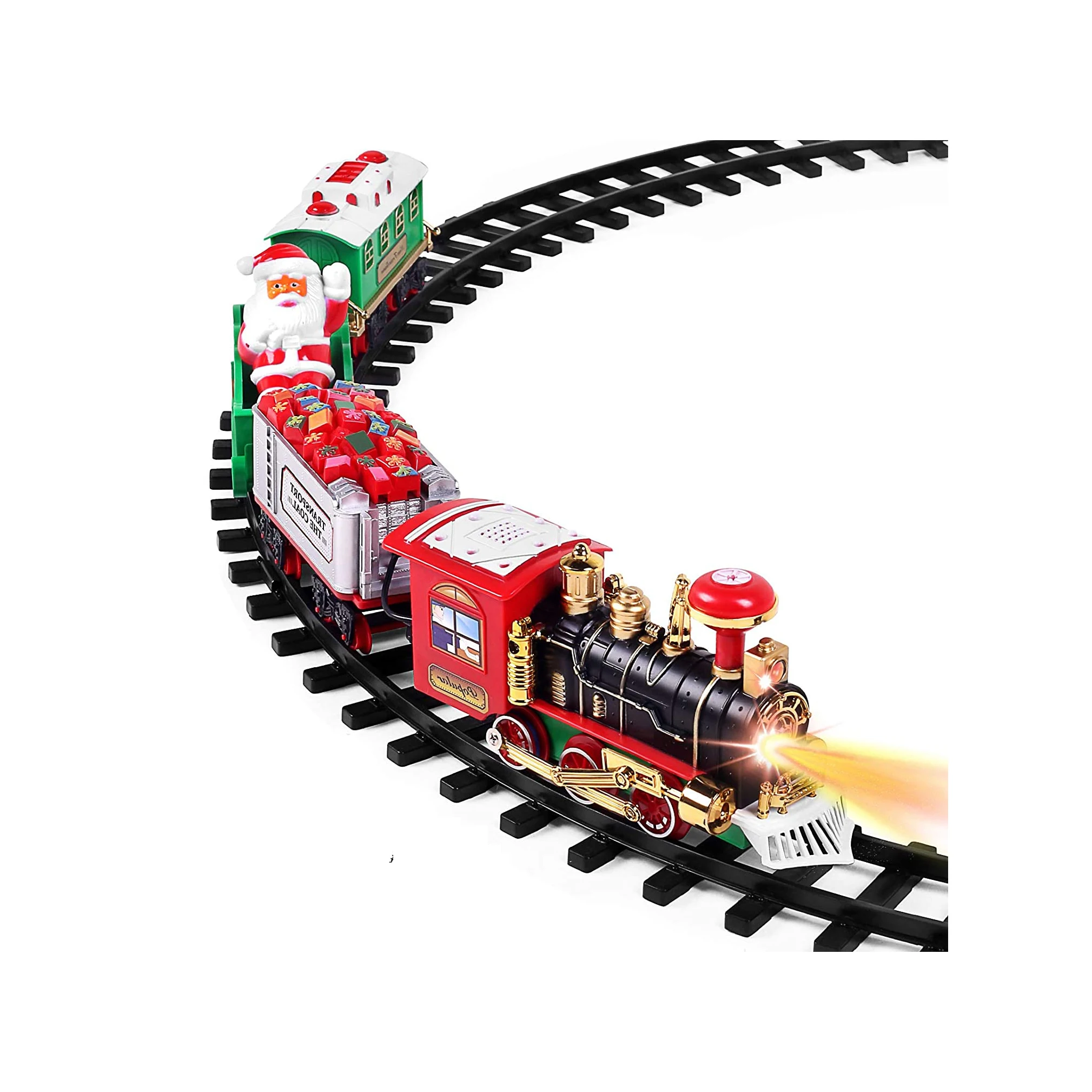 Christmas Toy Train Set Electric Steam W/ Smoke Lights & Sounds Railway Gift for sale online 