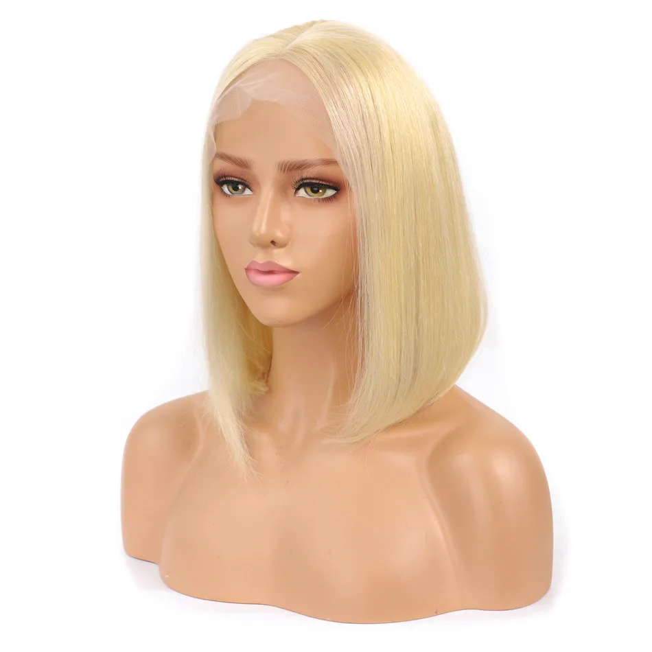 613 Blonde Bob Wigs Human Hair Lace Front Bob Wigs Peruvian Remy Hair Short Bob Pre Plucked 