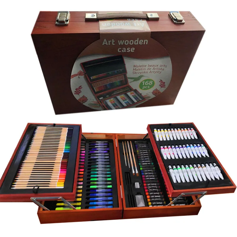 174pcs Wooden Case Toys Artist Deluxe Kids Wood Art Set Buy Art Set