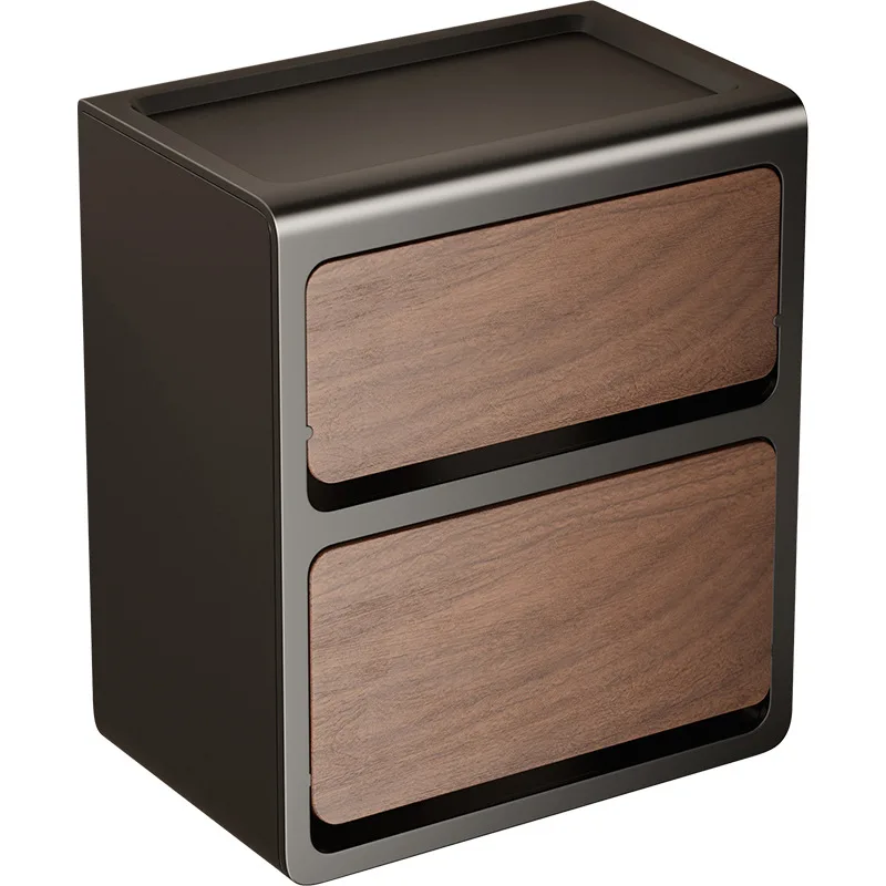 Wall-Mounted Double Tier Tissue Box Wood Grain Modern Sustainable ...