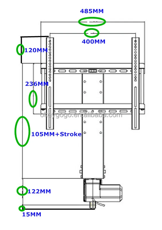 Under Bed Tv Lift Linear Actuator Lifting Column Motorized Tv Mount