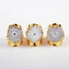 G0439 Natural White Solar Quartz stone Ring for women crystal ring solar flower