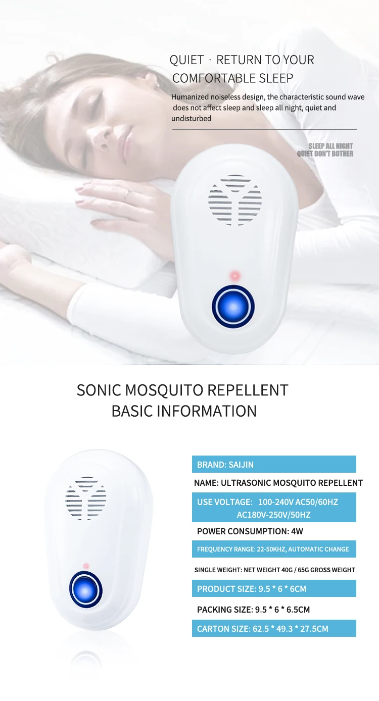 Portable Electronic Bug Mosquito Repellent Ultrasonic Pest Rat Mouse Repeller Kill Mosquito+ Killer Insect +lighting Indoor Room details