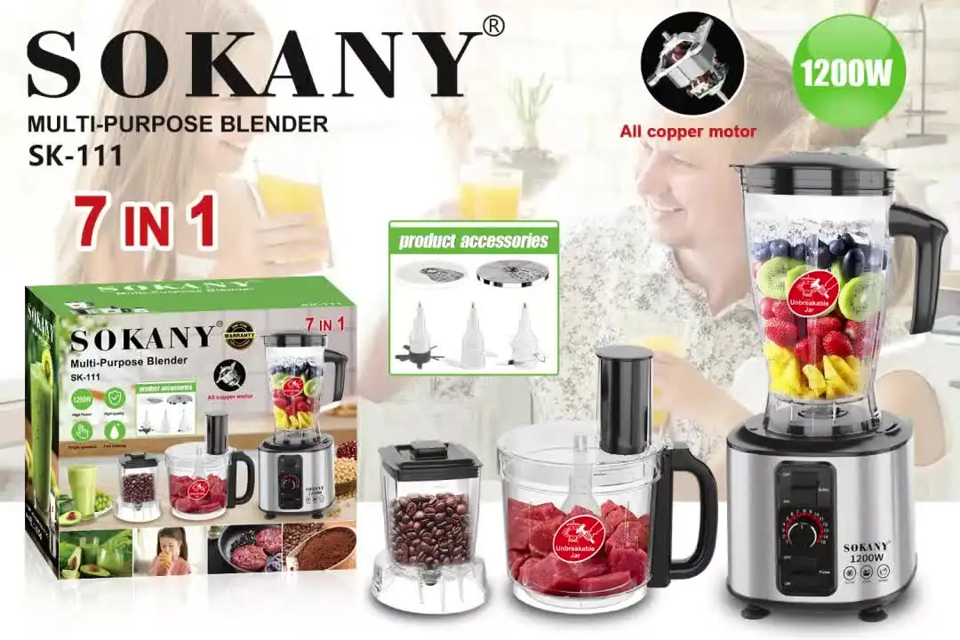 調理器具 JOYTEC MULTI SLICE & BLENDER SB-20N High Quality 7 in 1 Juicer Blender - Multifunctional Food Processor