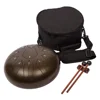 Steel Tongue Drum 10 Notes 8 inches Percussion Instrument - with Pouch, Book, Mallets, Finger Picks