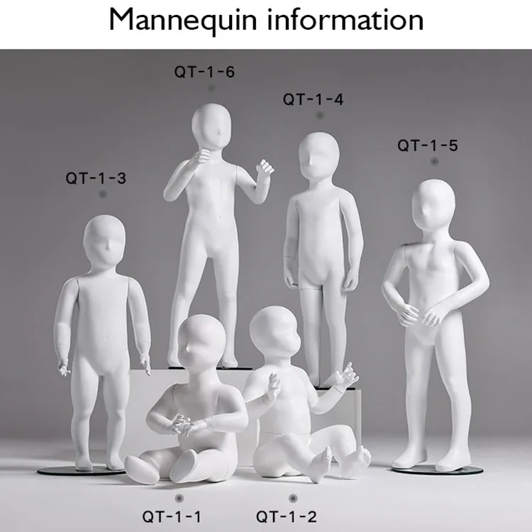 Xinji Fashion Cute Child Mannequins Full Body White Girl Manikin For