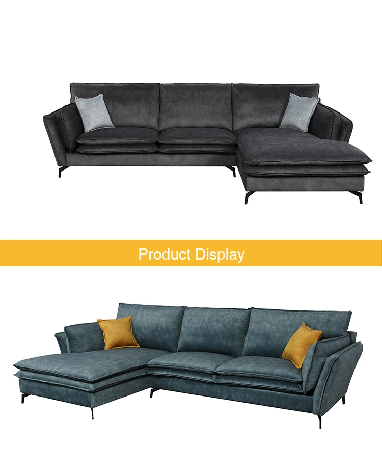 modern new design black fabric l shaped sleeper sofa