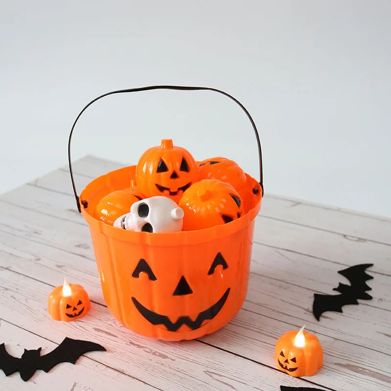 Wholesale Halloween Plastic Pumpkin Candy Bucket Basket Trick Or Treat ...