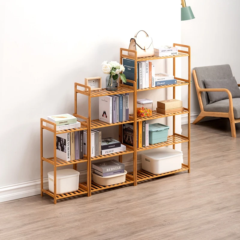 Hot Sale Made of 100% Natural Bamboo Book Shelf Bookcase