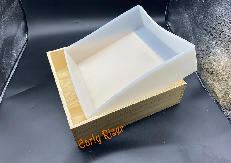 Huge Square Wooden Slab Mold With Silicone Inner Inner Liner 8000ml
