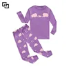 Cotton Knitting Soft 2pcs Cute Girl Pyjamas sets