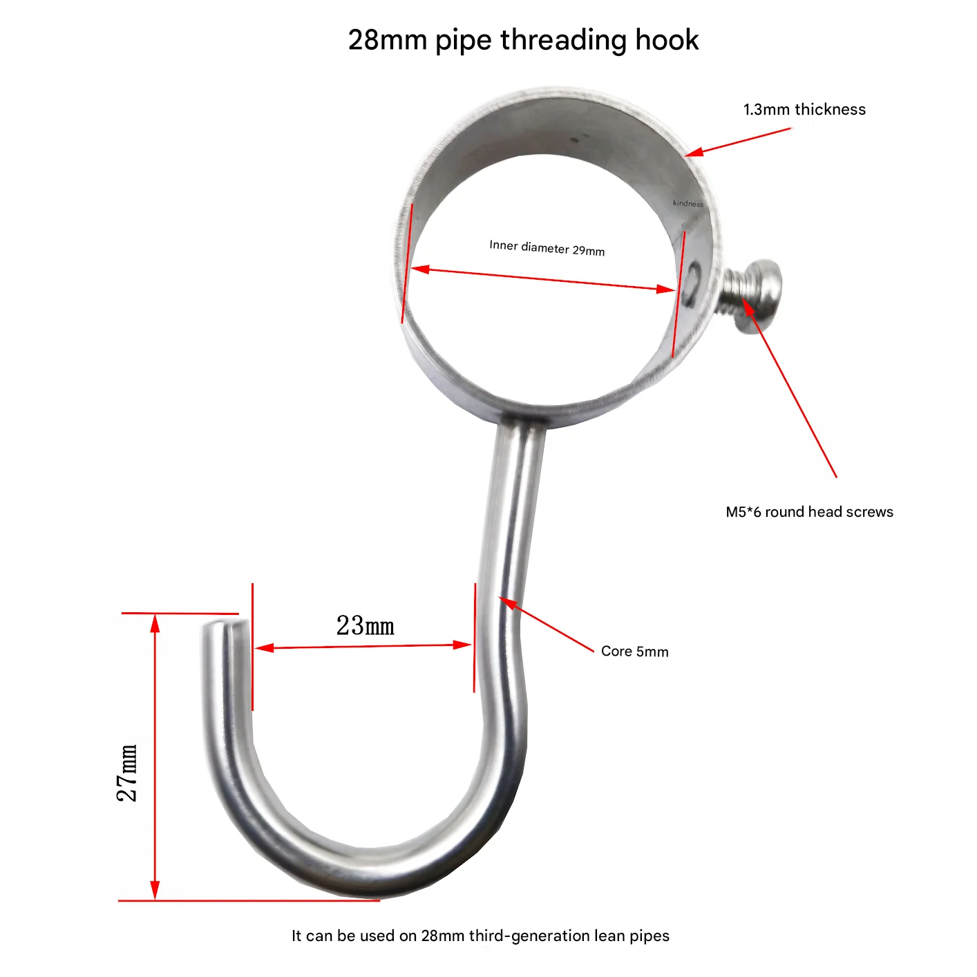 product pipe hanging hook 28mm third generation 1000 series aluminum alloy lean pipeline rod profile accessories metal auxiliary parts-12