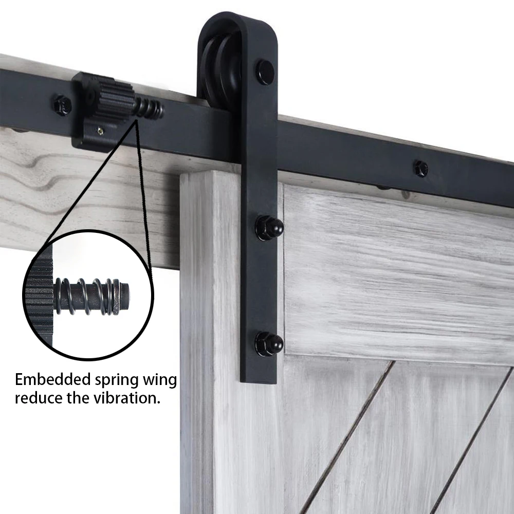 40mm Flat Track Sliding Barn Door Hardware Adjustable Door Stoppers With Soft Close Spring Buy