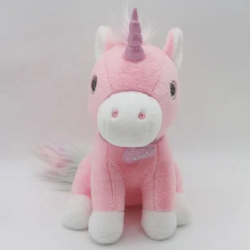 热卖自定义粉红色可爱的动物独角兽毛绒玩具软毛绒独角兽玩具