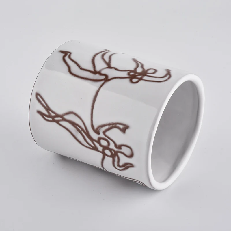 10oz cylinder ceramic candle jars wholesale