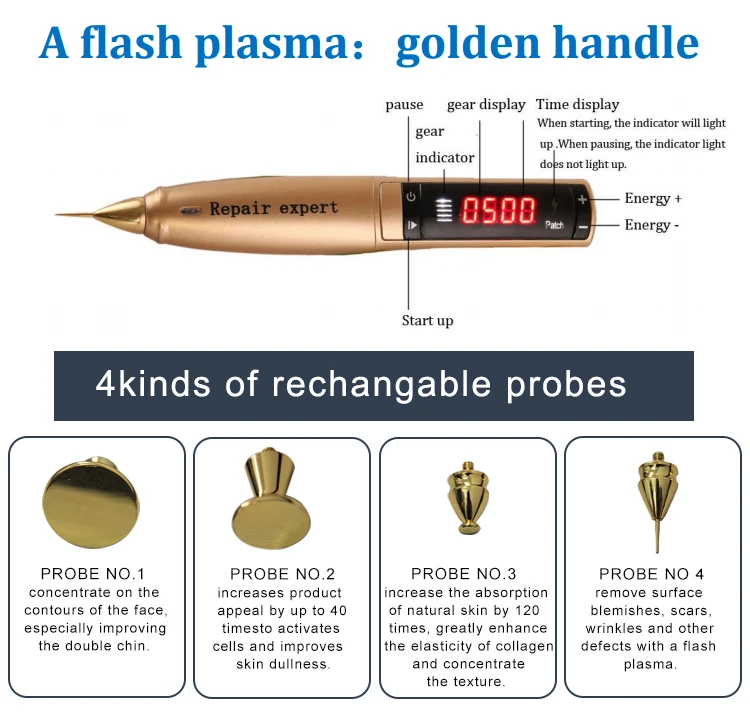 new 2 handles plasma spray shower pen needle pen  Plasma lift pen for skin tightening eyelid lifting machine