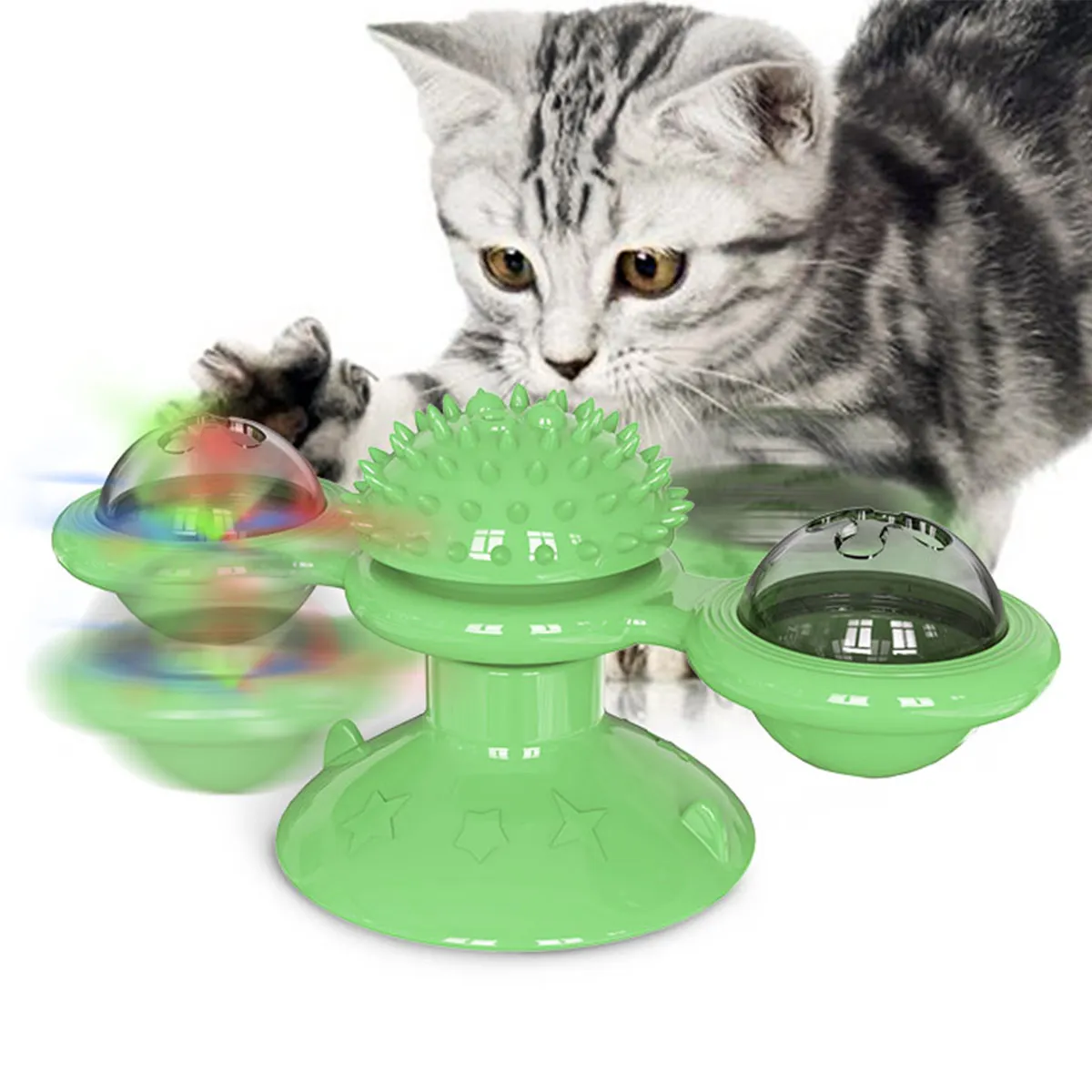 Chewing Rotary Ball Suction Cup On Wall Ground Cat Chew Toy Interactive