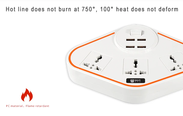 BST-07 smart power strip With 4 USB Extension Socket Plug Multifunctional Fast Charging Power Strip 10A 250V 2500W.jpg