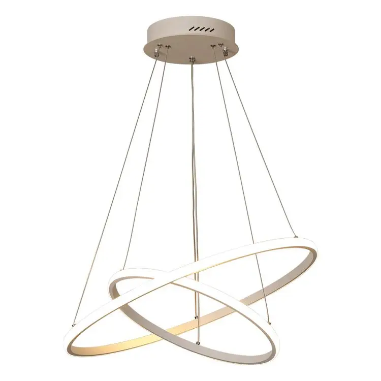 Indoor gold rings shaped lighting led chandelier for home and hotel