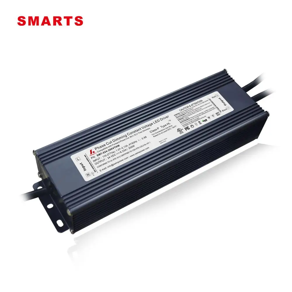 phase dimming 200w dimmable waterproof led driver ip67 match with leading/trailing edge dimmer