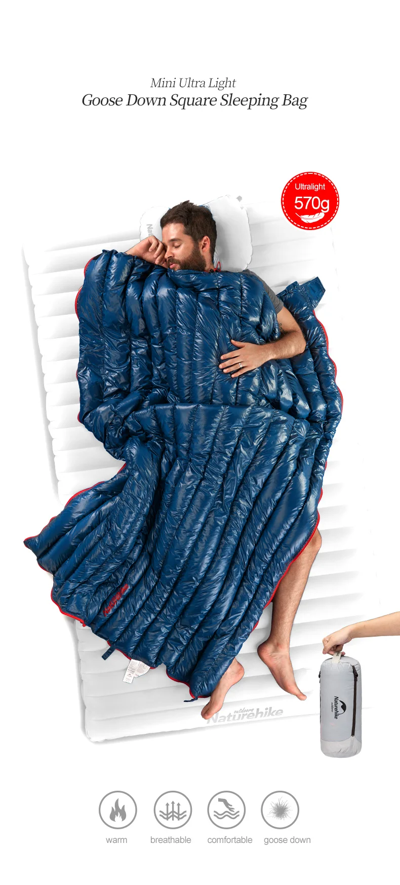 Naturehike Outdoor Backpacking Sleeping Bag Camping Ultralight Envelope