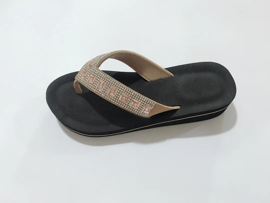 2024 Summer slippers New Fashion Lady High Heel Shoes Wedge Flip Flops