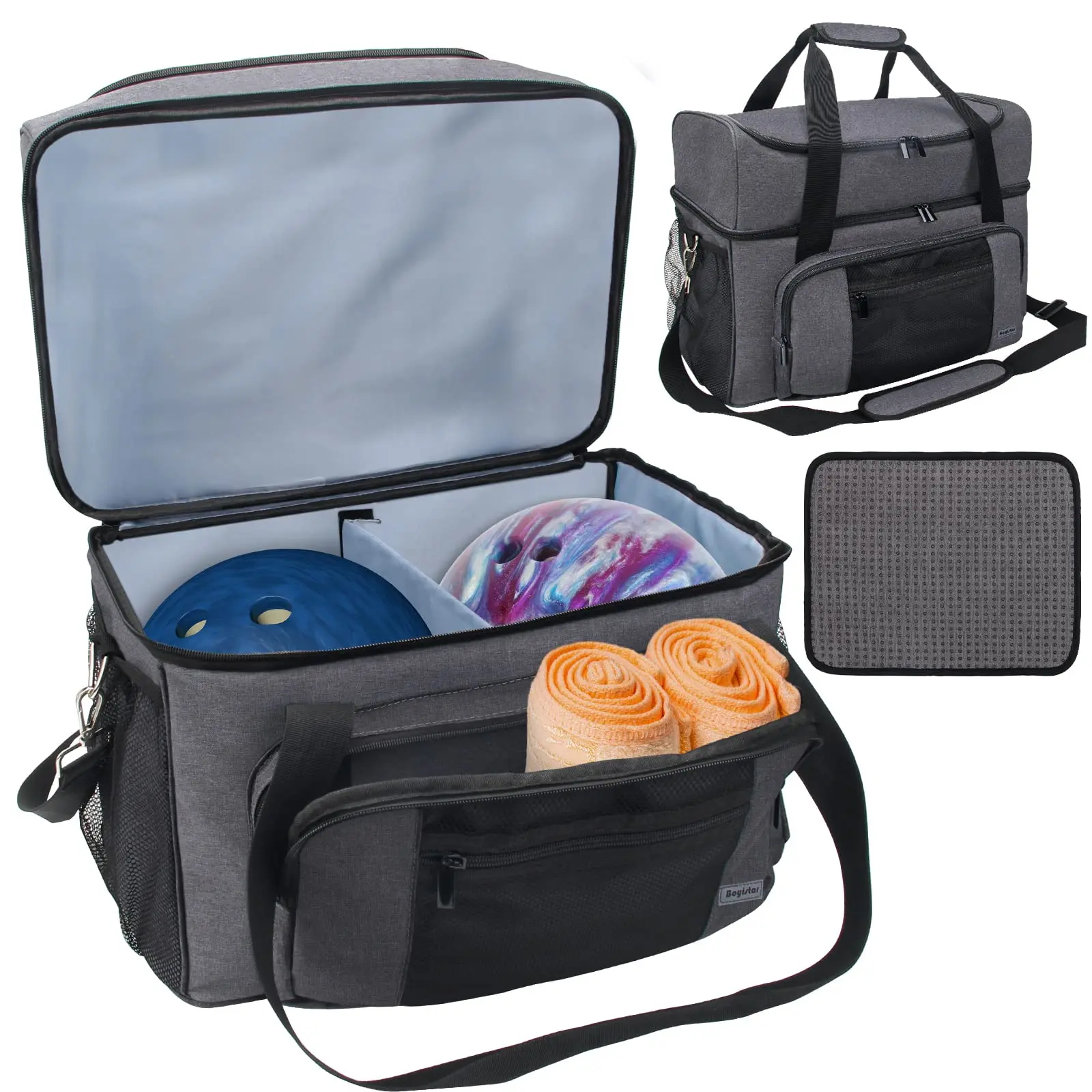 Large Bowling Tote Bag With Bowling Shoes Compartment For Bowling Ball