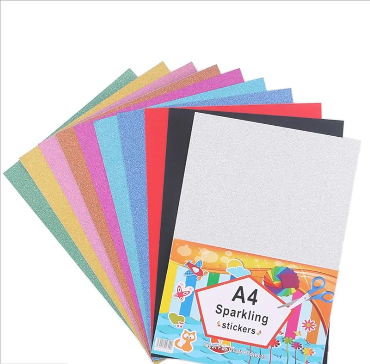 A4 Self Adhesive Sticker Adhesive Paper Color Sheet Eva Foam Glitter Cardstock For Kids Handmade